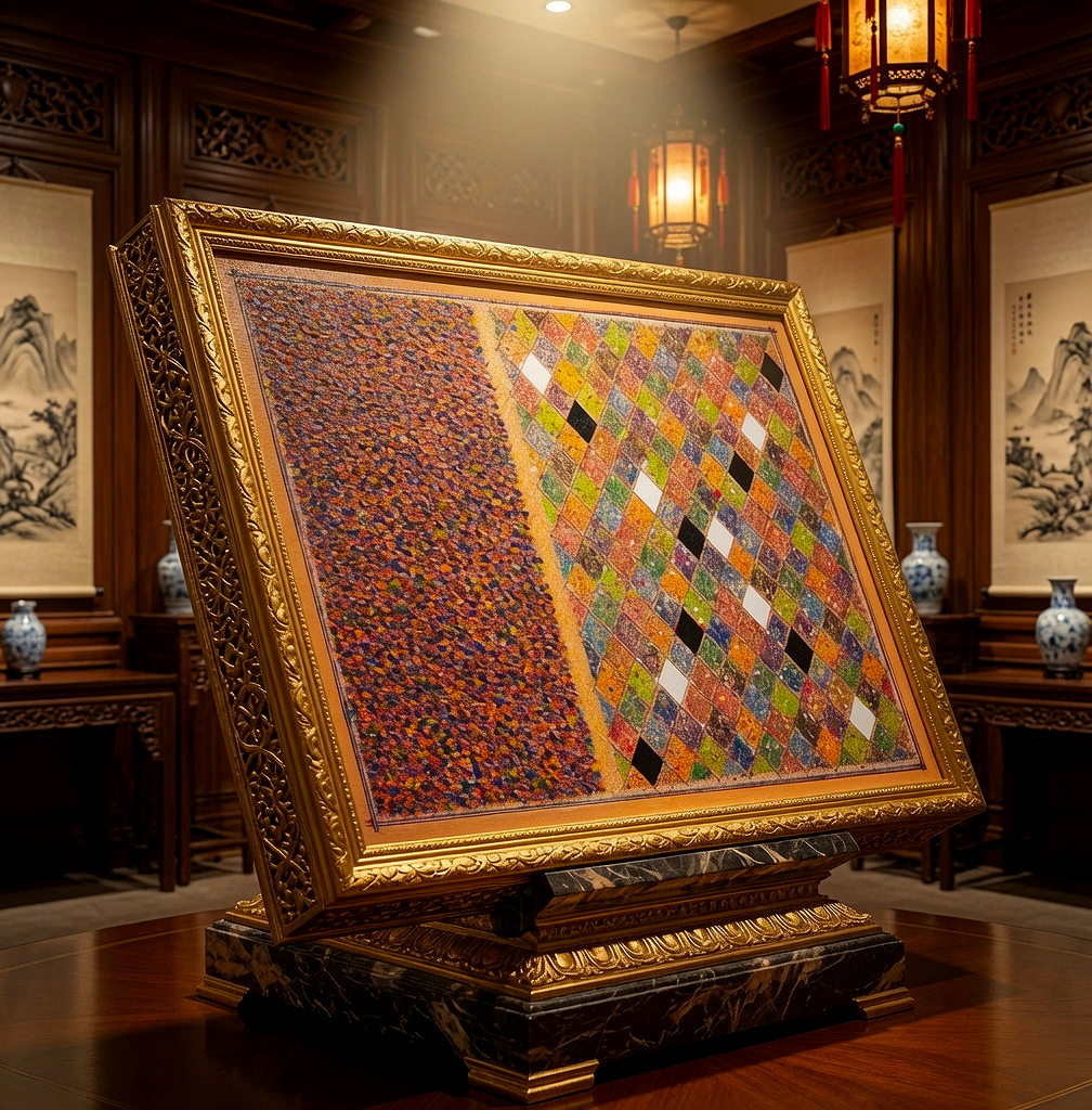 Mosaic Crosshatch #1 (Orange) by Victoria Lin