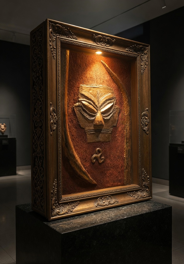 San Xing Dui Bronze Mask (2016) by Artist Matt Vegh