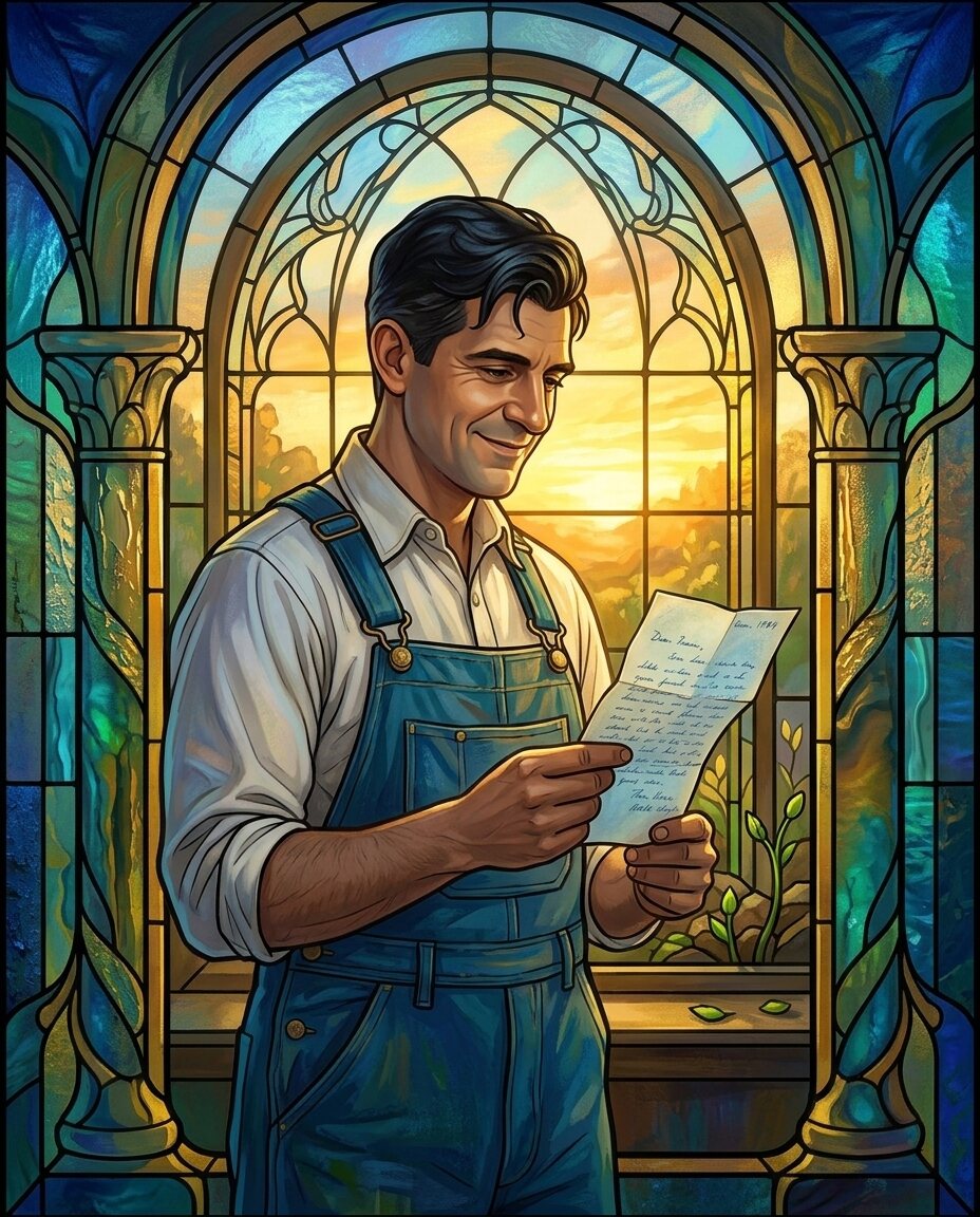 The morning light just caught the edge of a letter from 1984 I found tucked in a sketchbook, right as the first buds are showing on the trees outside.