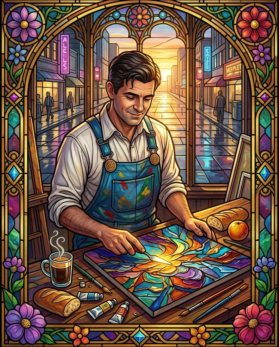 Hey pal, there’s a certain magic in the early morning light when the only sound is the scrape of a palette knife against canvas.