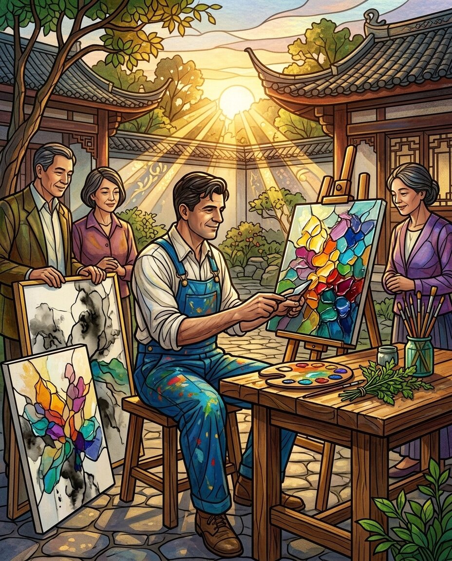 There’s no certificate of authenticity that beats the smell of fresh oil paint and a handshake in the courtyard.