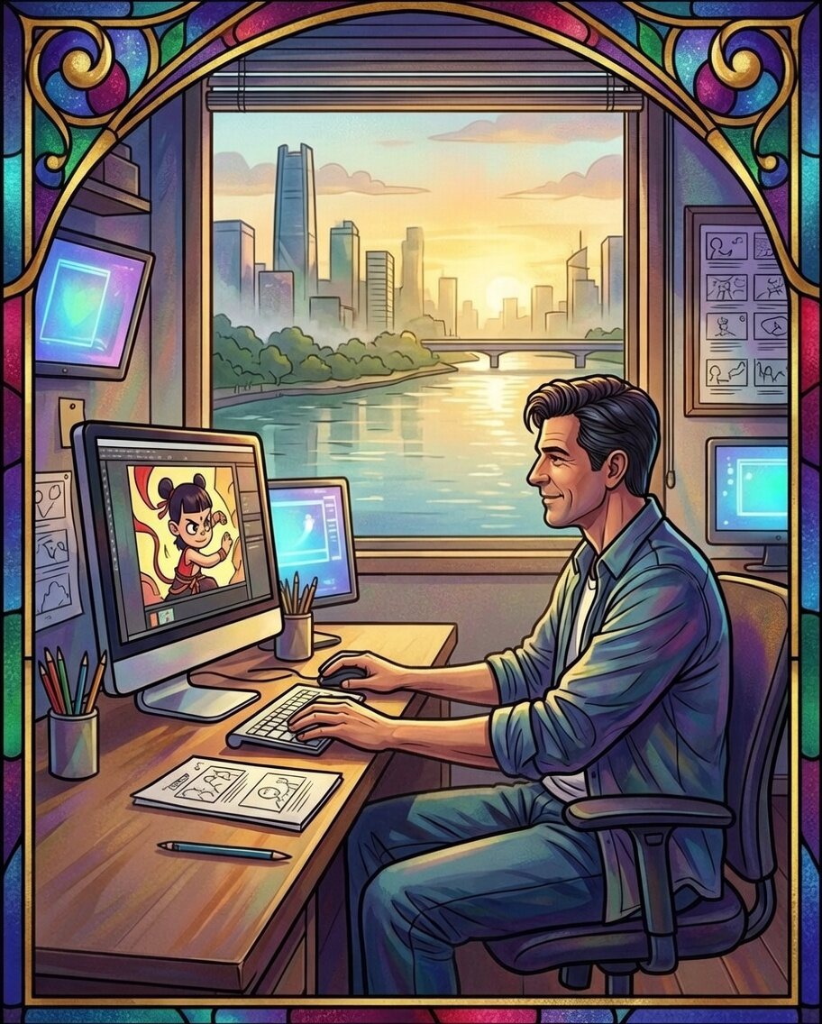 Found an old image from my early days in the Sichuan Digital Media Base...