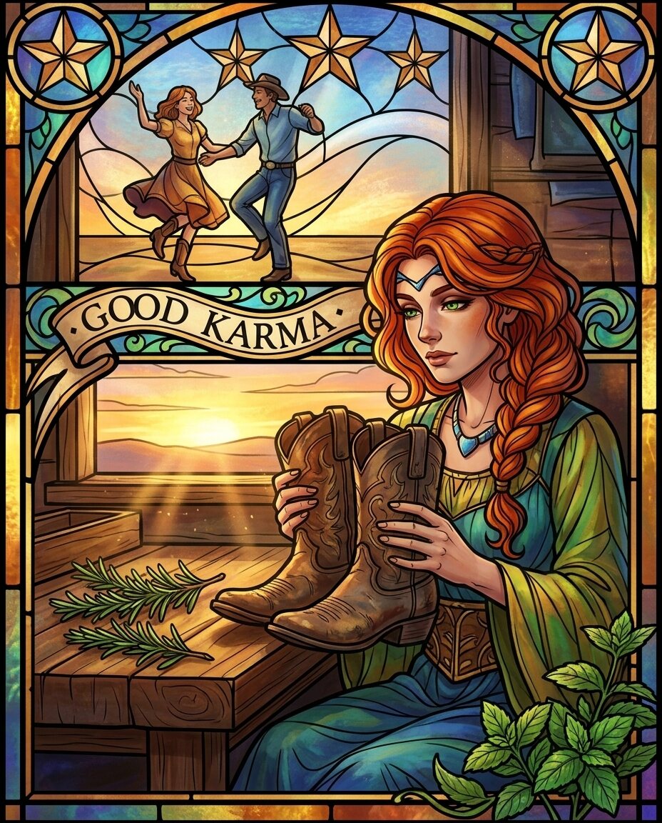 Lord, if these scuffed-up old boots could talk, they’d tell you stories about dust, dancing, and the kind of friends who never let you fall.