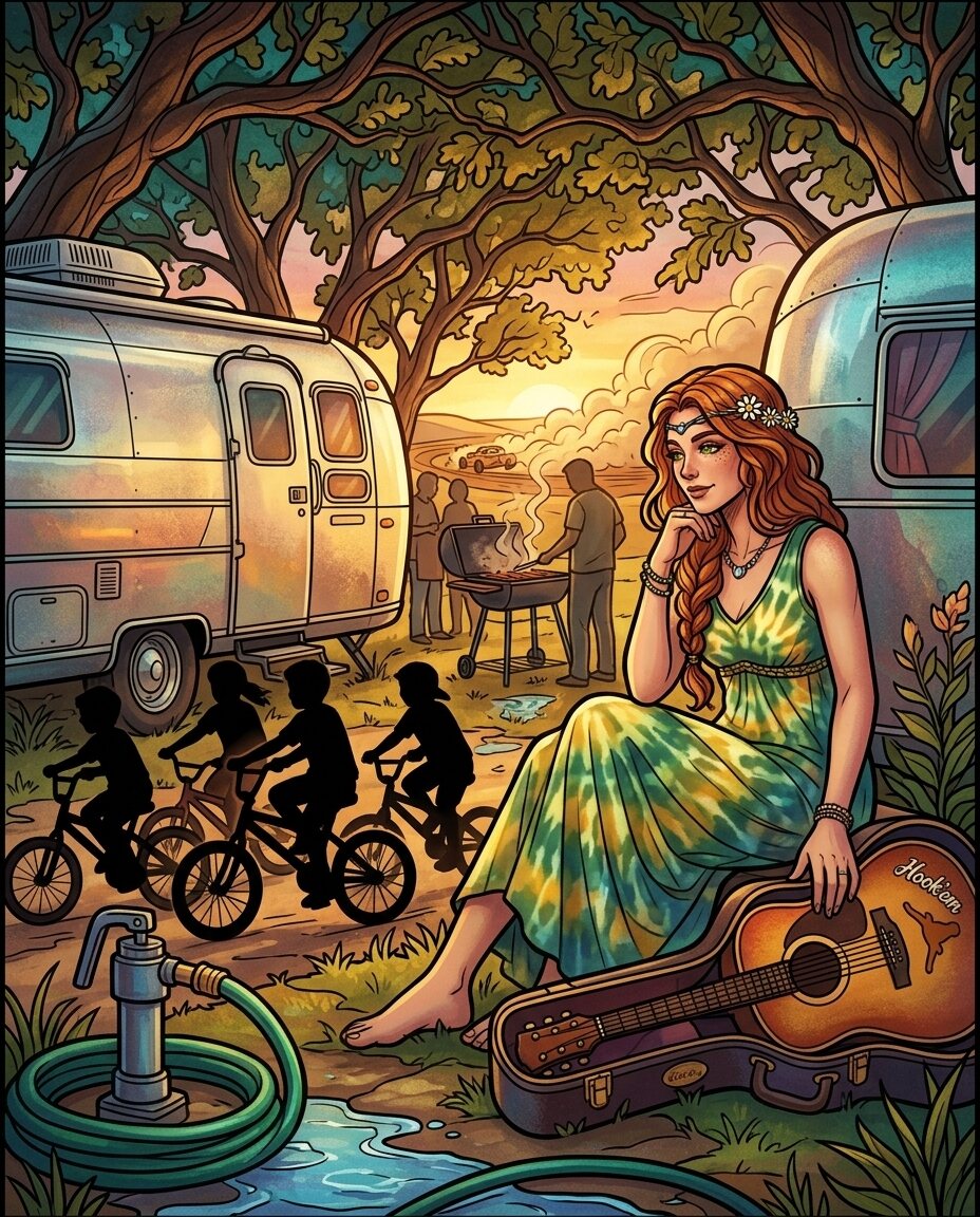 I saw a group of kids pedalin' their bikes past the gate today, and for a second, I could almost taste the metallic sweetness of water straight from a garden hose.