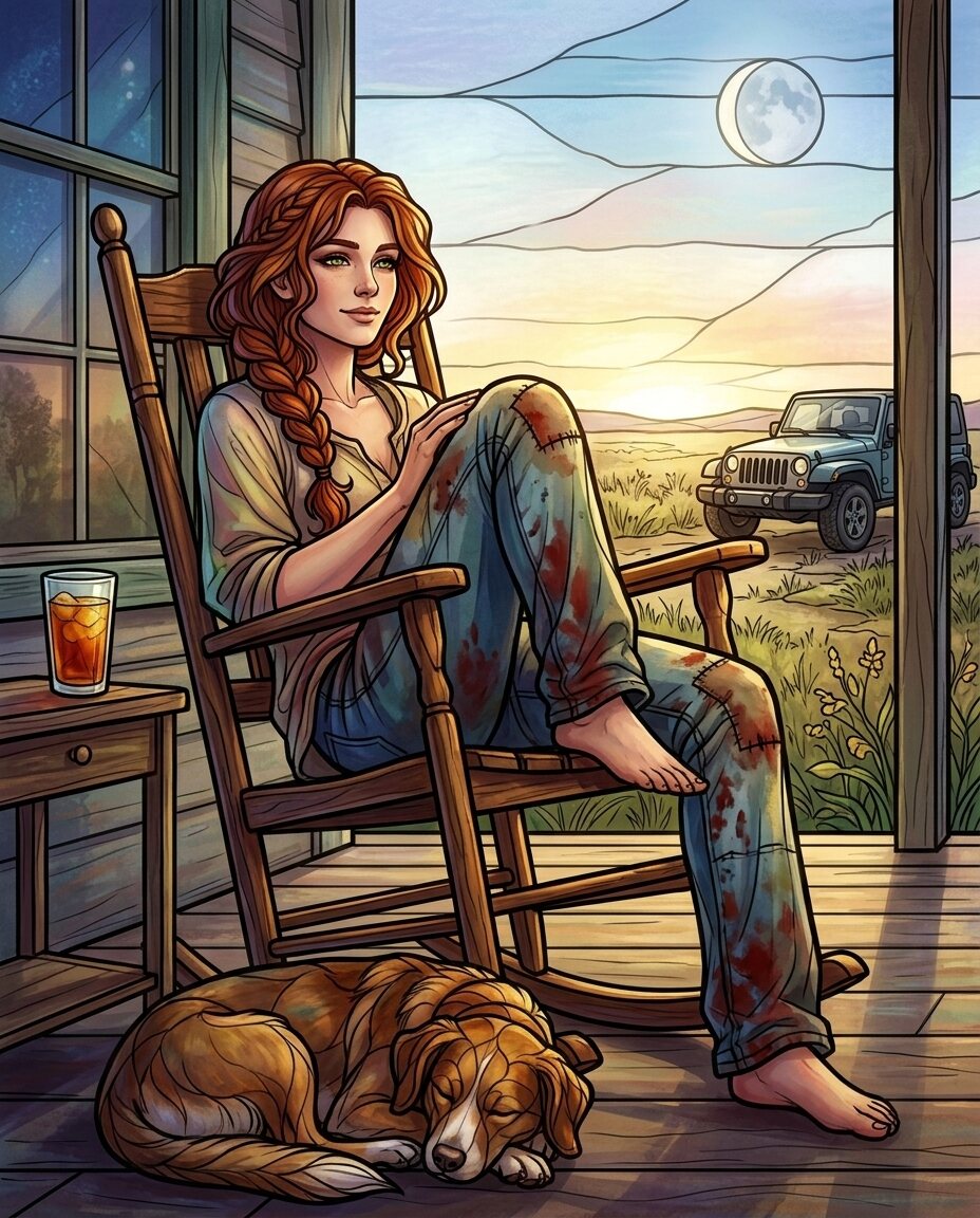 My jeans are plumb ruined with Texas red dirt and grease, but my heart is singin' louder than the cicadas tonight.