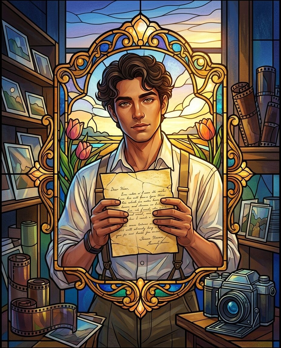 I found a letter today tucked behind a stack of prints, its paper yellowed to the exact shade of a spring sunset in the polders.