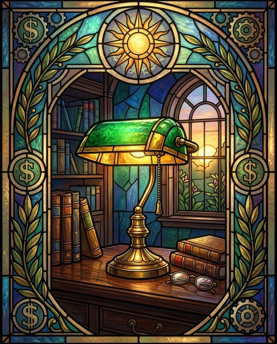 There is a green glass banker’s lamp on my desk that has outlasted three recessions and at least a dozen revolutionary tech cycles.