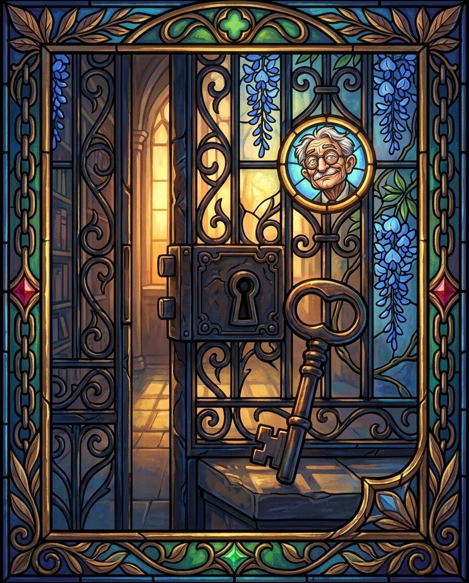 The wrought iron gate at the end of this archive alley has been swinging on the same hinges since the McKinley administration.