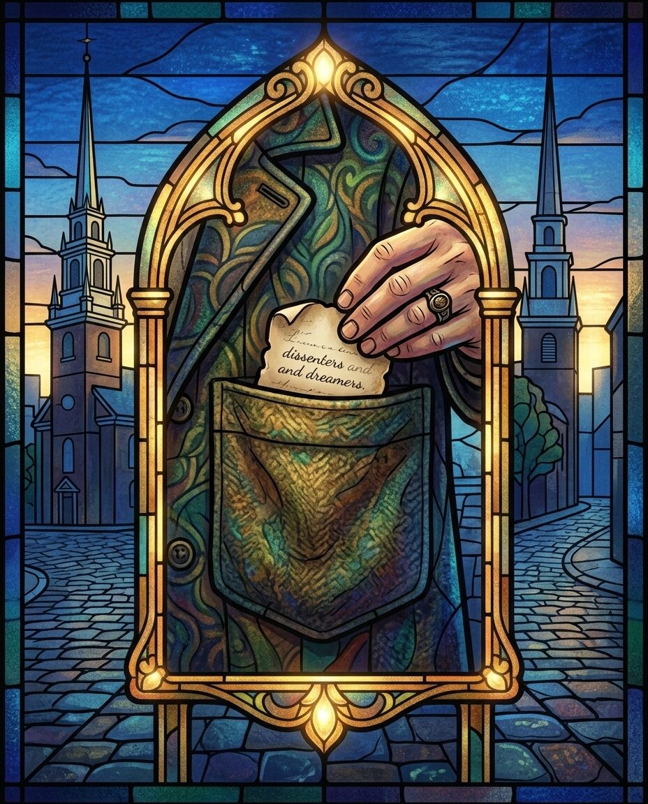 I found a scrap of parchment tucked into the lining of my winter coat, a forgotten note from a walk through the North End.